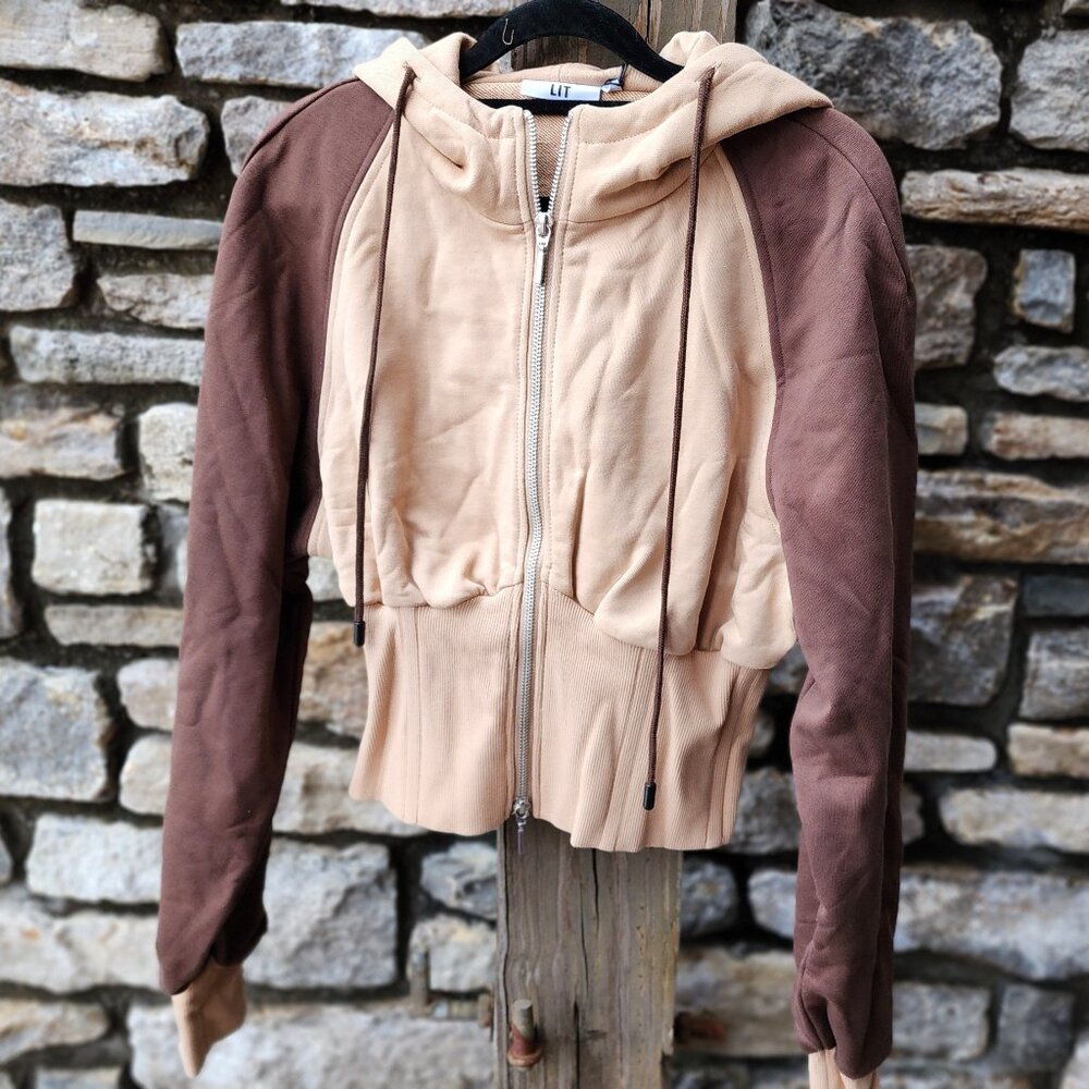 LIT Streetwear Crop Hoodie Sweatshirt NWT
